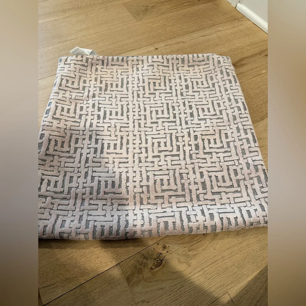 West Elm Pink and Gray Geometric Throw